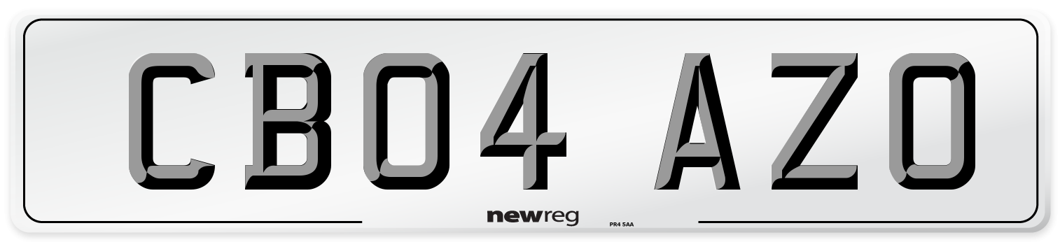 CB04 AZO Number Plate from New Reg